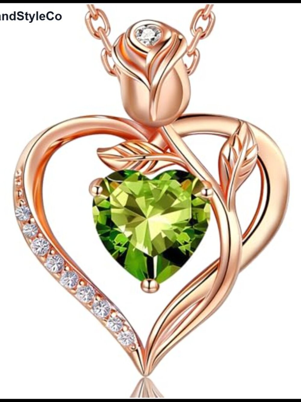 Sterling Silver Heart Birthstone Pendant Necklace for Women, August Gemstone